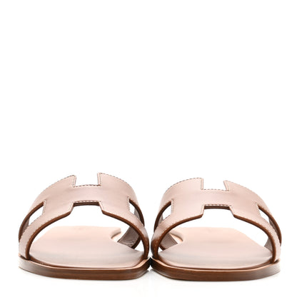 Hermes Box Calfskin Oran Sandals 38 Gold 2 of 11