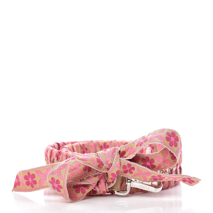 Fendi Calfskin Ribbon Lace Up Floral Strap You Pink 1 of 4