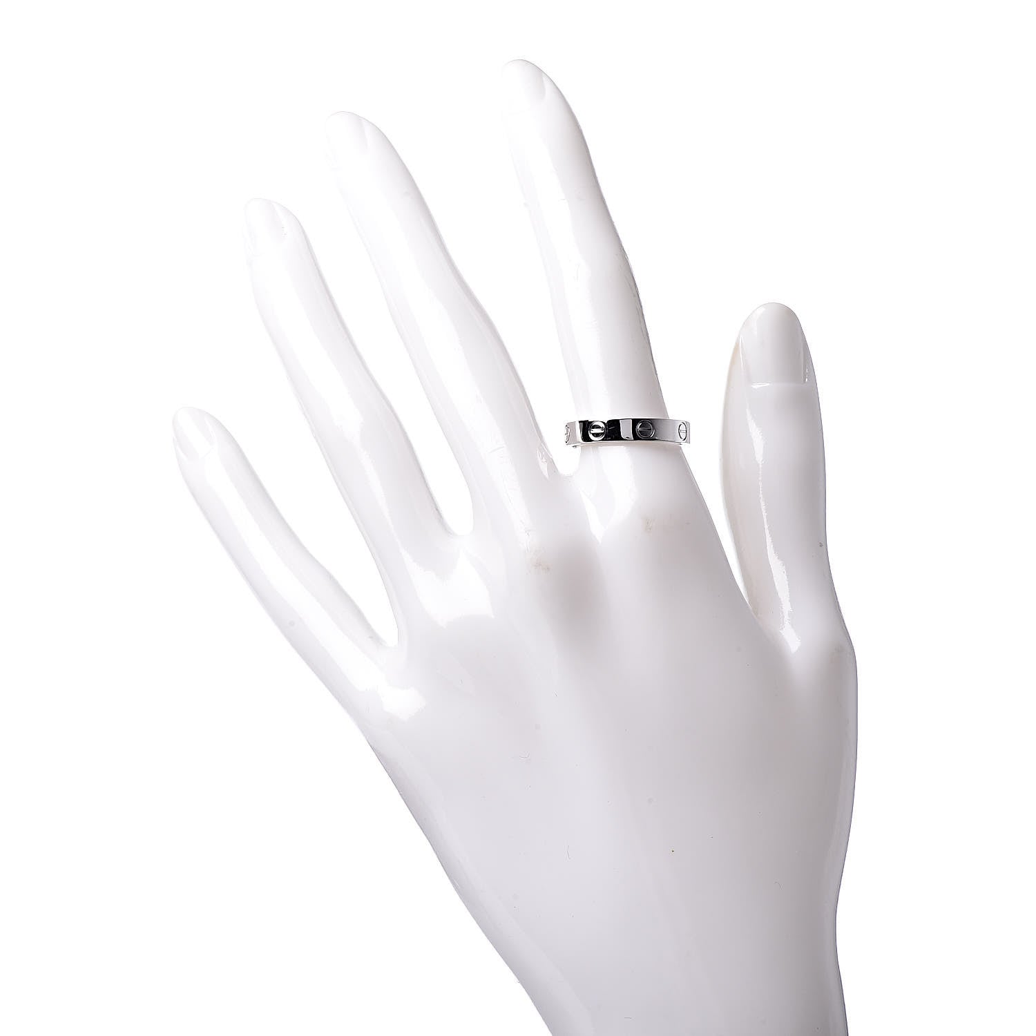 Cartier 18K White Gold 3.5mm LOVE Wedding Band Ring 54 6.75 2 of 4