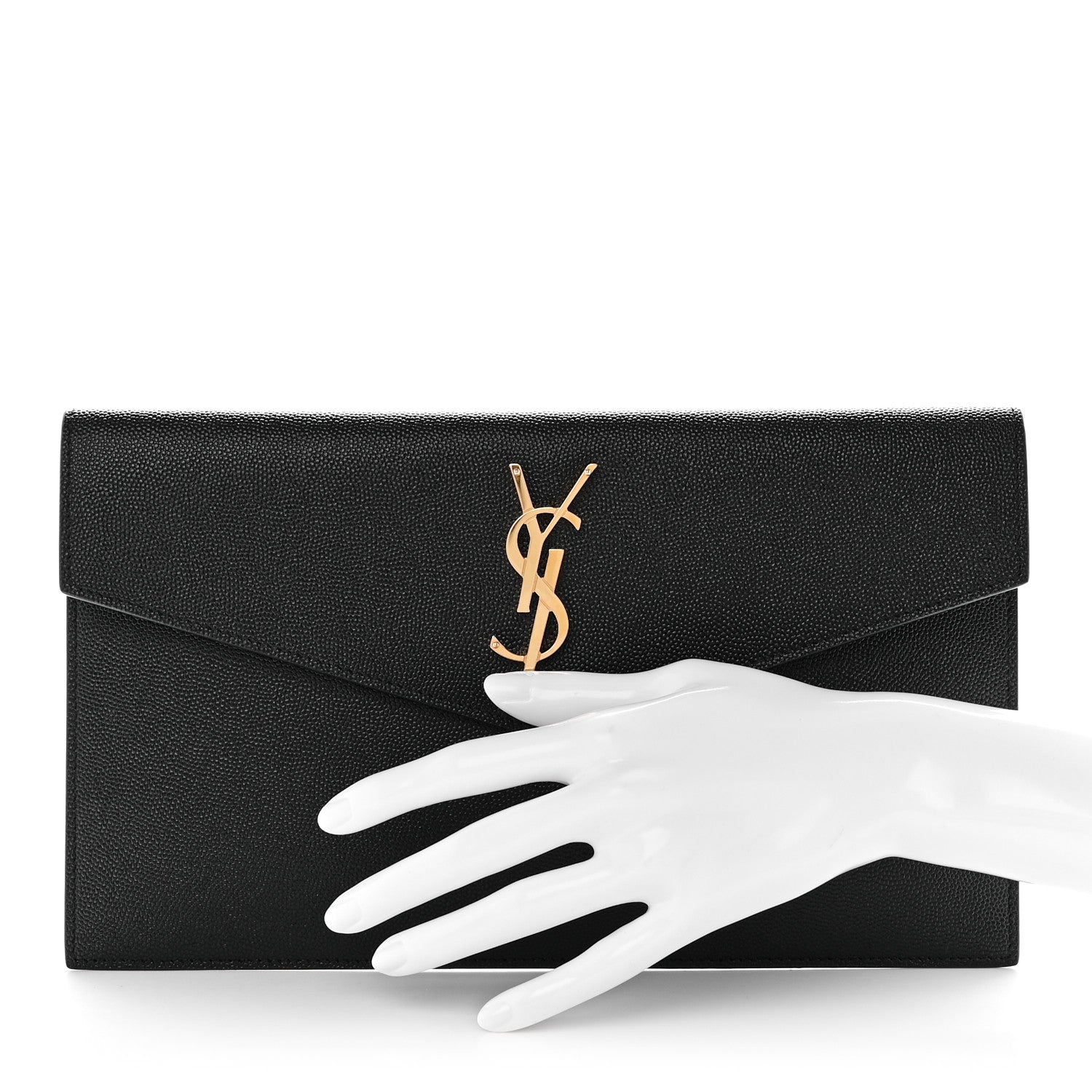 Saint Laurent SAINT LAURENT Grain De Poudre Uptown Pouch Black 2 of 8