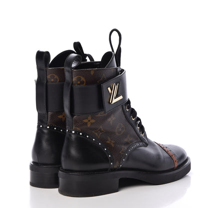Louis Vuitton Calfskin Monogram Boyish Ranger Boots 39 Black 4 of 11
