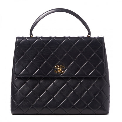 Chanel Lambskin Quilted Jumbo Kelly Flap Bag Black 1 of 9