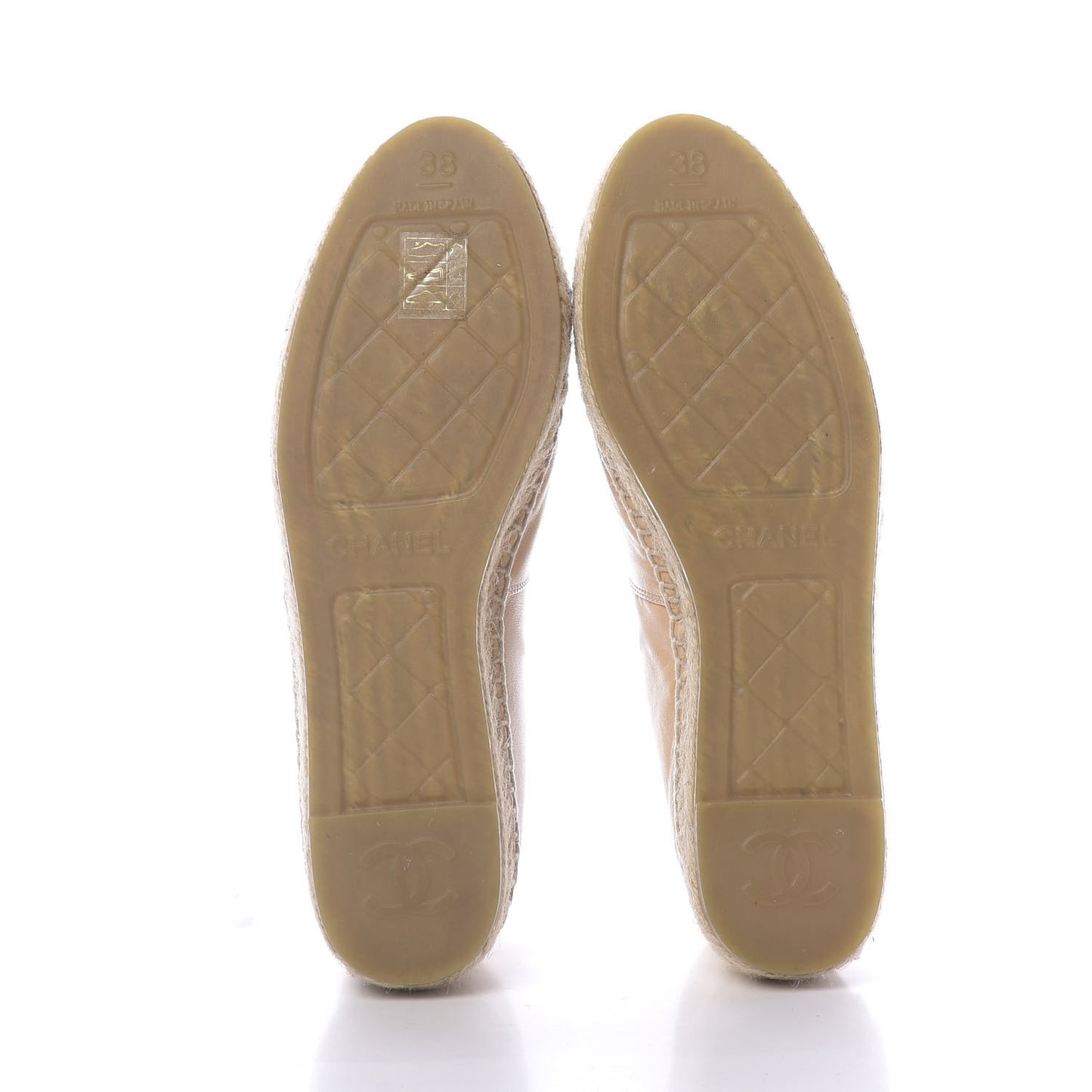 Lambskin CC Espadrilles 38 Beige Black