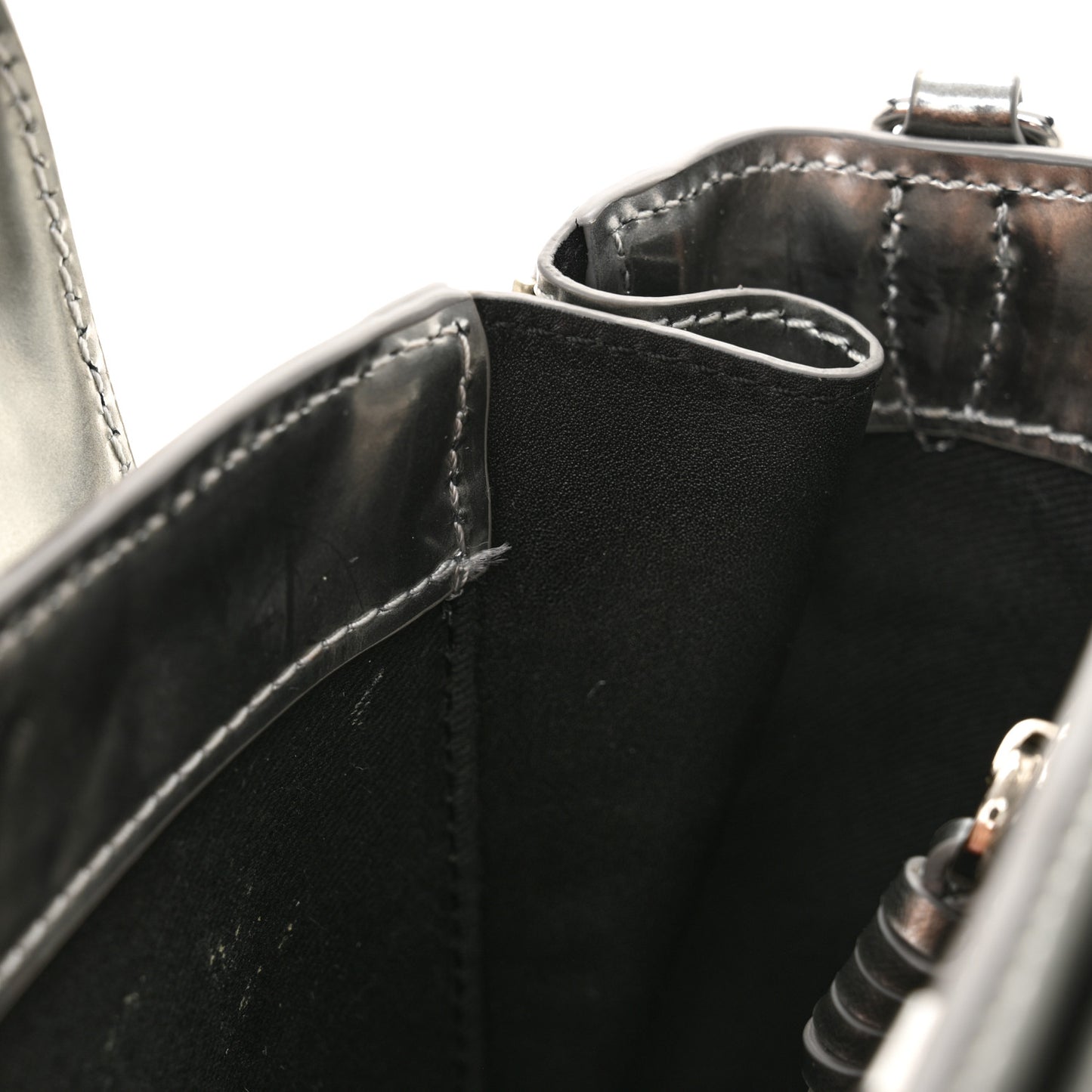 Metallic Calfskin Mini Pashli Satchel Metallic Tin
