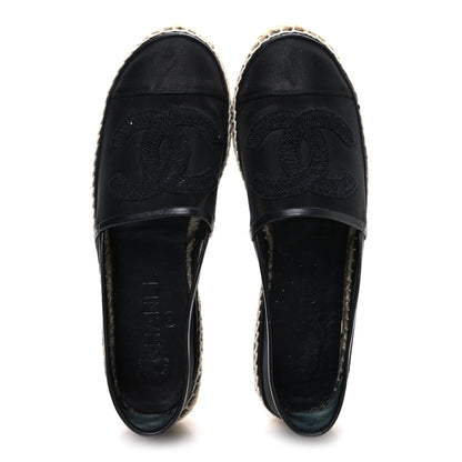Chanel Mesh Grosgrain CC Espadrilles 38 Black 2 of 10