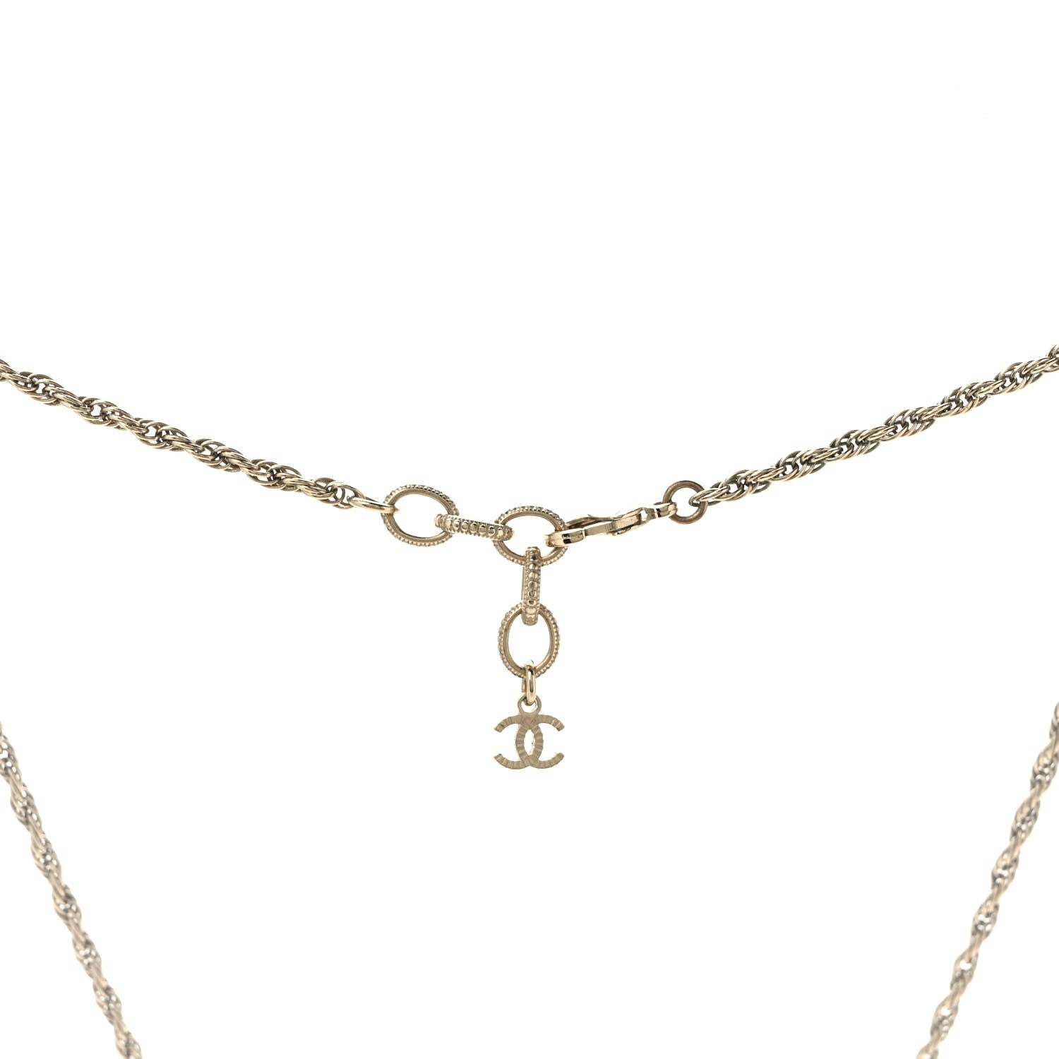 Chanel Pearl CC Round Pendant Necklace Gold 4 of 5