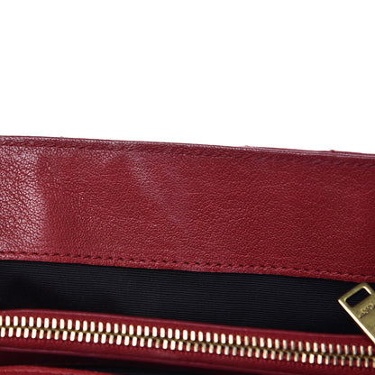Saint Laurent Sheepskin Matelasse Chevron Monogram Medium College Bag Rouge 11 of 11