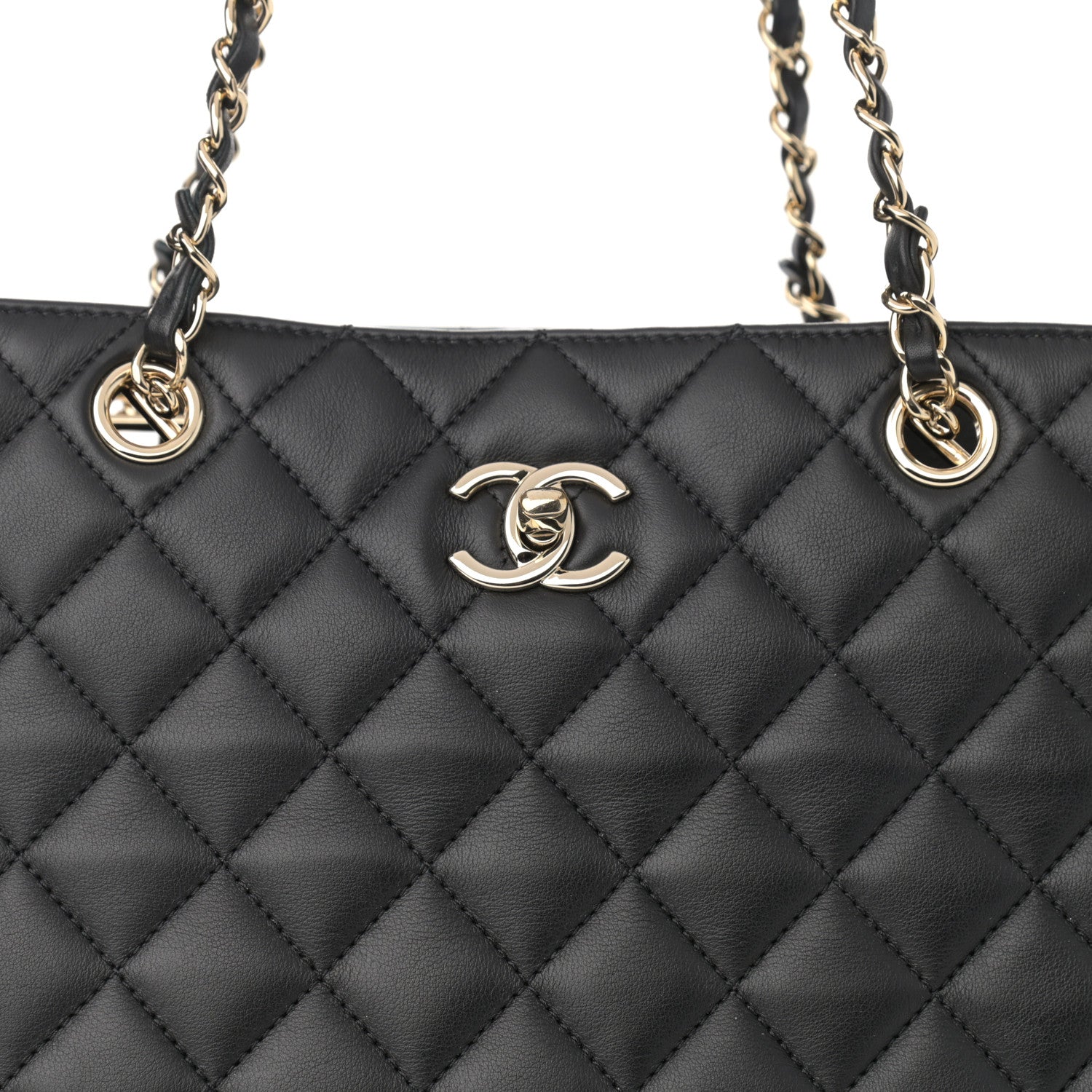 Chanel Lambskin Quilted Large Classic Shopping Tote Black 8 of 11