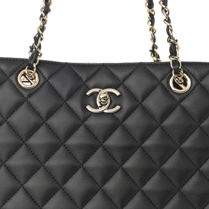 Chanel Lambskin Quilted Large Classic Shopping Tote Black 8 of 11