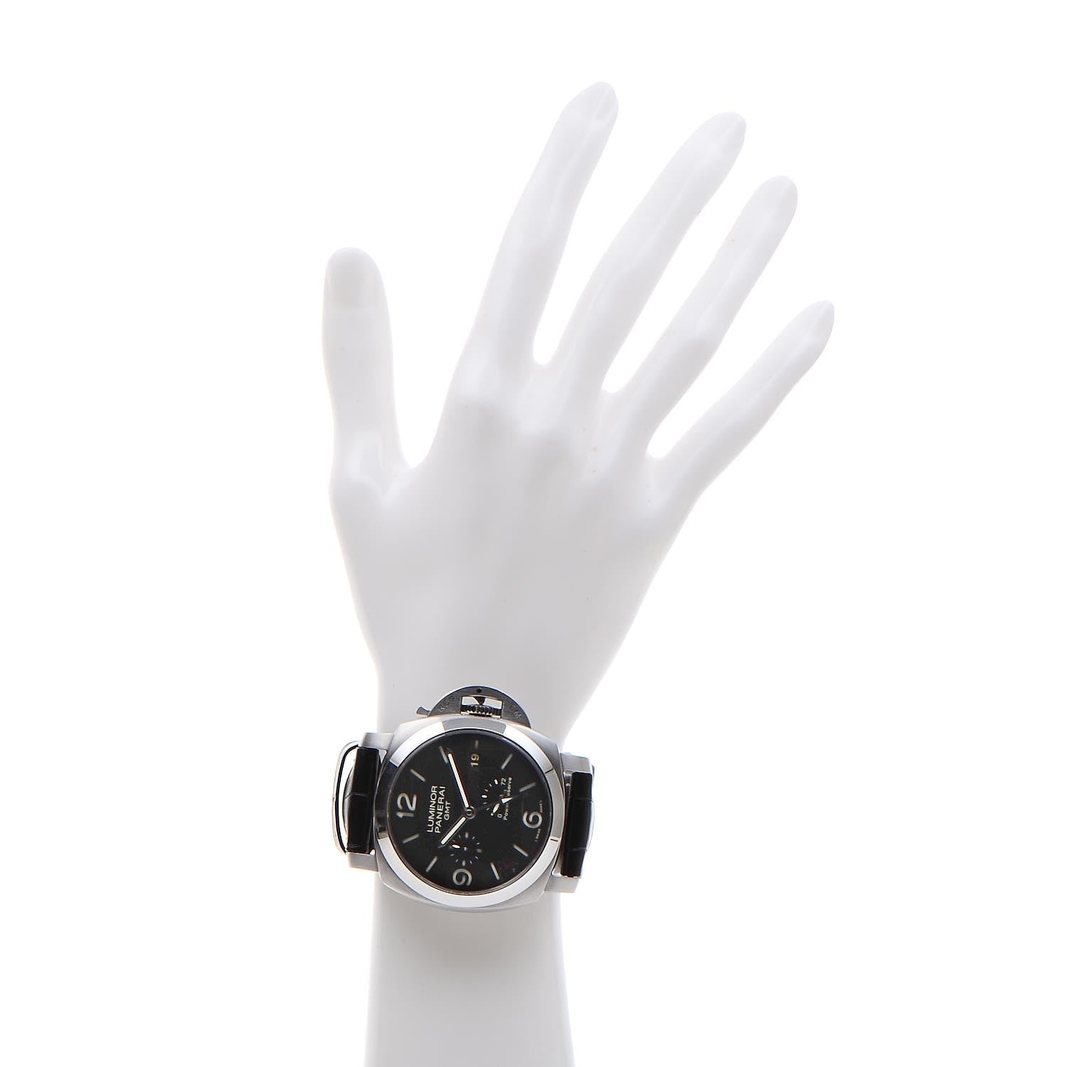Panerai Stainless Steel Alligator 44mm 1950 3 Days GMT Power Reserve Automatic Watch Black PAM00321 2 of 8