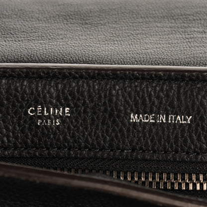 Celine Drummed Calfskin Suede Medium Trapeze Black 5 of 8