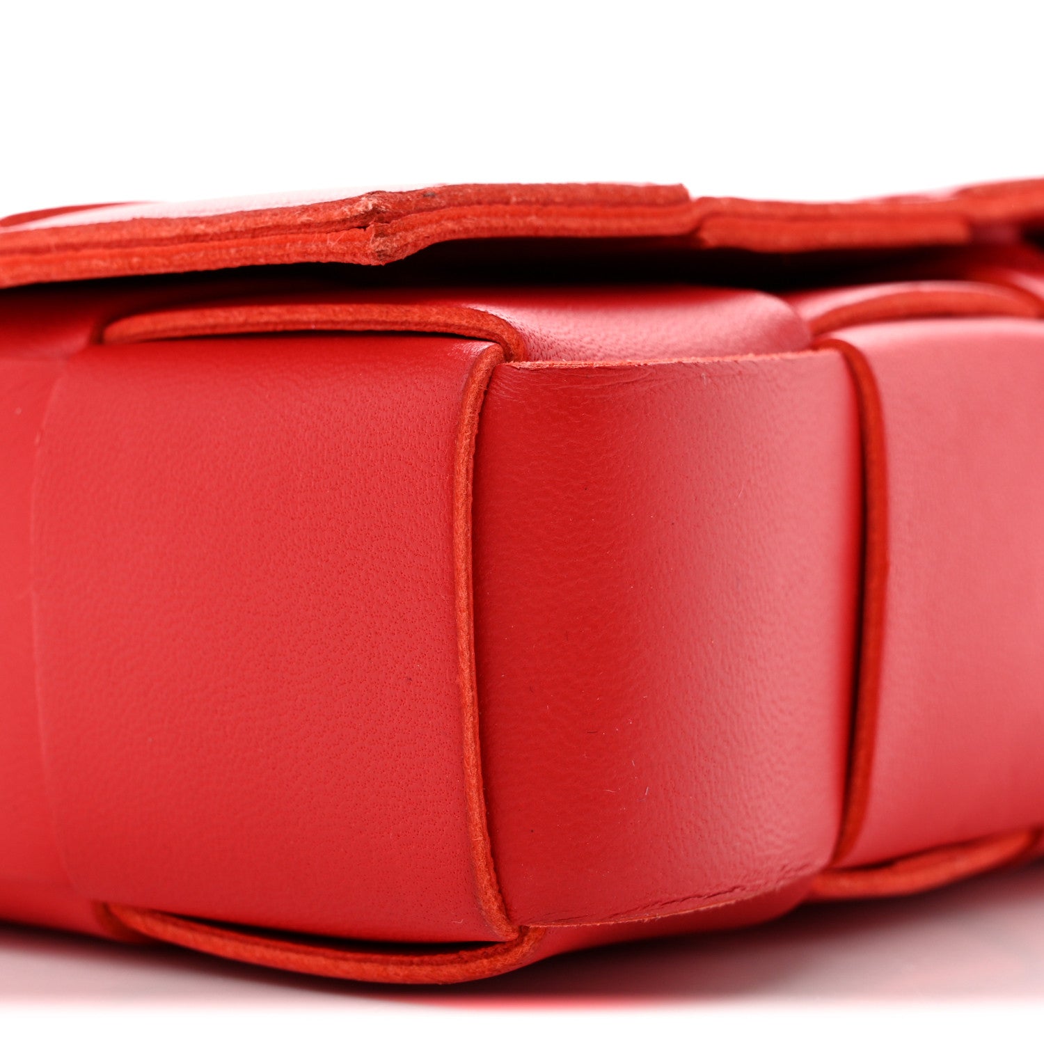 Bottega Veneta Lambskin Maxi Intrecciato Small Cassette Crossbody Bag Redstone 8 of 12