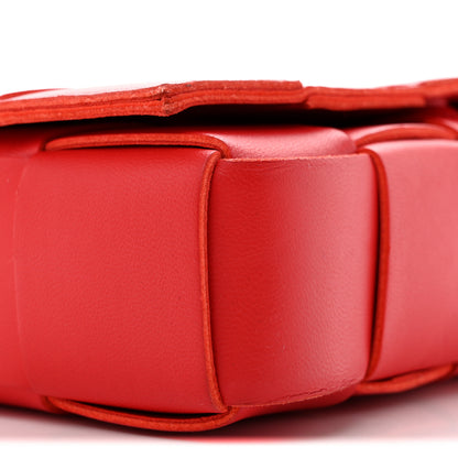 Bottega Veneta Lambskin Maxi Intrecciato Small Cassette Crossbody Bag Redstone 8 of 12