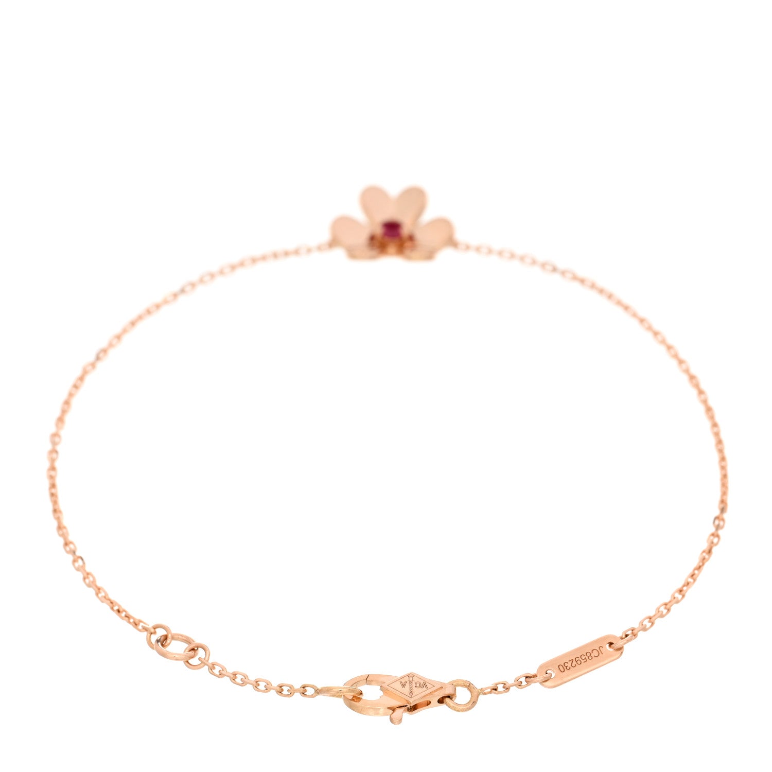 Van Cleef & Arpels 18K Rose Gold Ruby Mini Frivole Bracelet 2 of 4