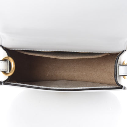 Chloe Suede Calfskin Crocodile Embossed Small Nile Bracelet Bag Brilliant White 5 of 11