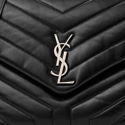 Saint Laurent Calfskin Y Quilted Monogram Medium Loulou Chain Satchel Black 9 of 12