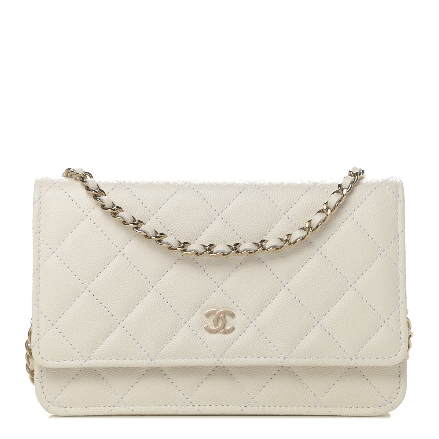 Chanel Caviar Quilted Wallet On Chain WOC White 1 of 4