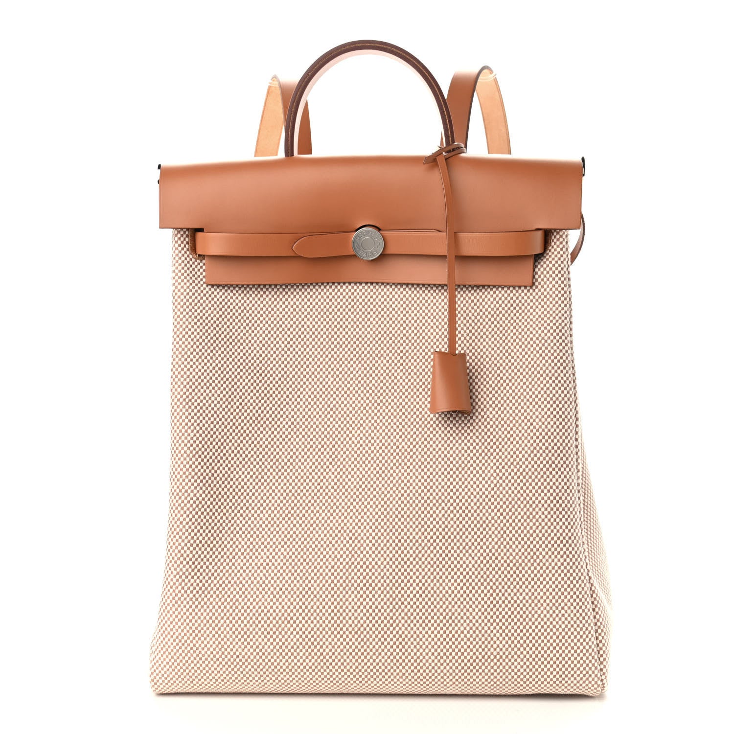 Hermes Vache Hunter Criss Viking Herbag a Dos Retourne Backpack Ecru Beige Naturel 1 of 9