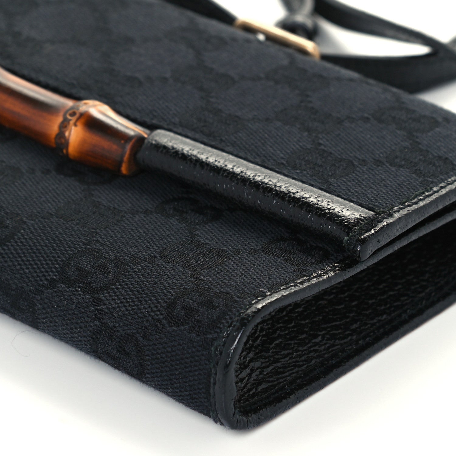 Gucci Monogram Bamboo Bar Clutch Black 10 of 12
