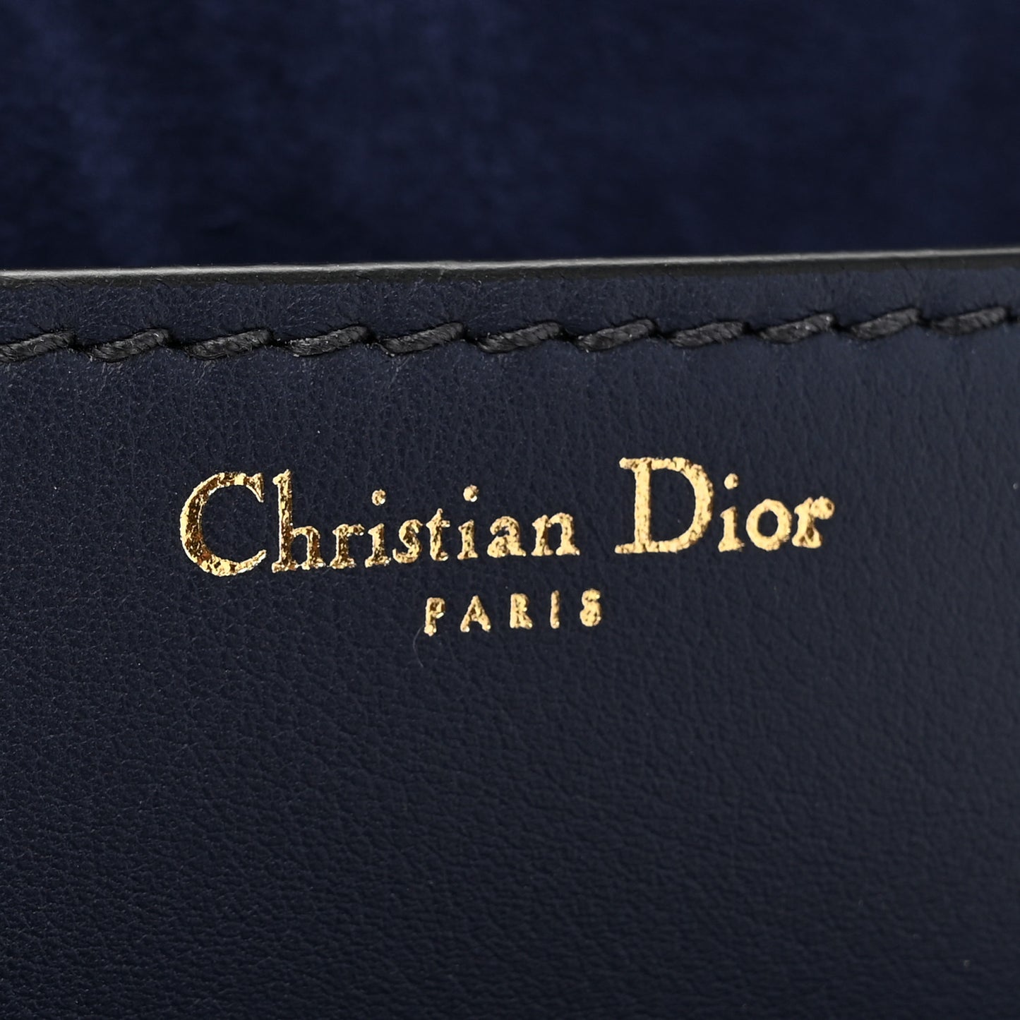 Calfskin Mini J'Adior Chain Flap Bag Navy Blue