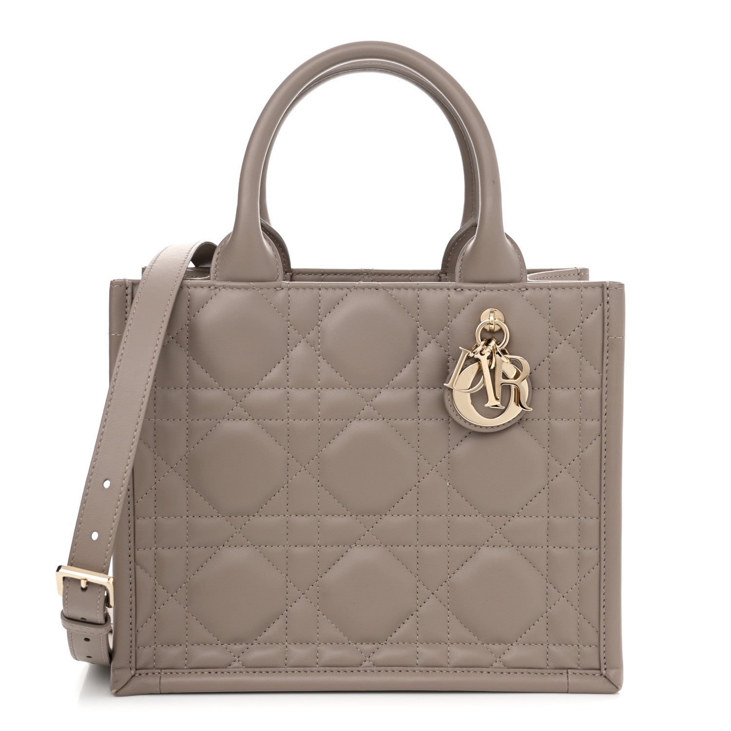 Christian Dior Calfskin Macrocannage Small Book Tote Taupe 1 of 11