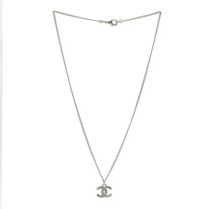 Chanel Crystal Timeless CC Necklace Silver 3 of 5