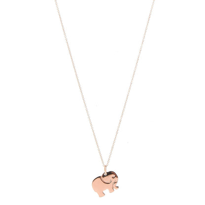 Tiffany 18K Rose Gold Elephant Never Forgets Pendant Necklace 3 of 8