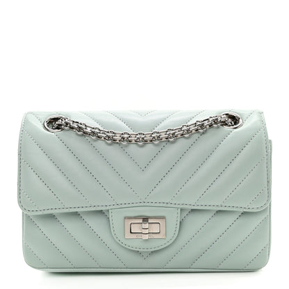 Chanel Aged Calfskin Chevron Quilted 2.55 Reissue Mini Flap Light Blue 1 of 10