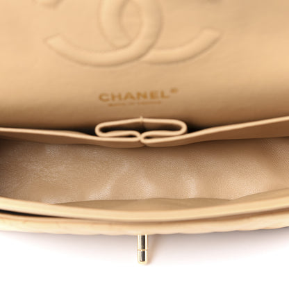 Chanel Lambskin Quilted Medium Double Flap Beige 4 of 9