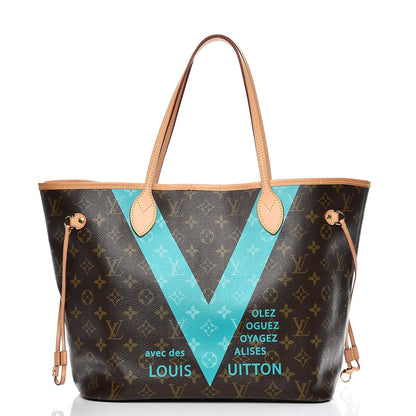 Louis Vuitton Monogram V Neverfull MM Turquoise 3 of 16