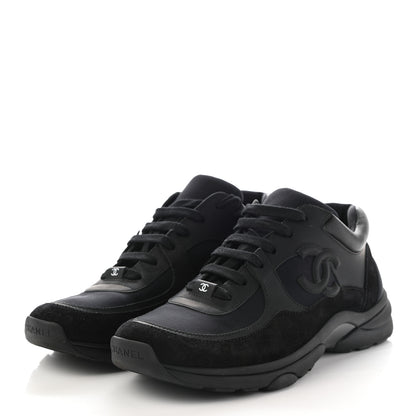 Chanel Toile Suede Calfskin CC Sneakers 40.5 Black 3 of 10