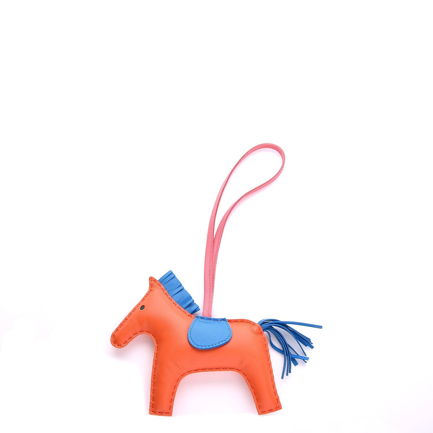 Milo Lambskin Grigri Rodeo Horse Bag Charm MM Orange Poppy Bleu Izmir Rose Azalee