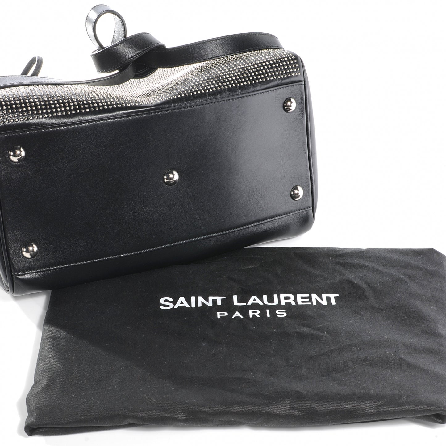Leather Studded Duffle 6 Black