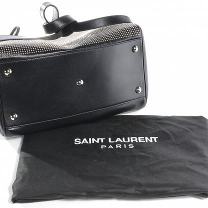Saint Laurent Leather Studded Duffle 6 Black 9 of 9