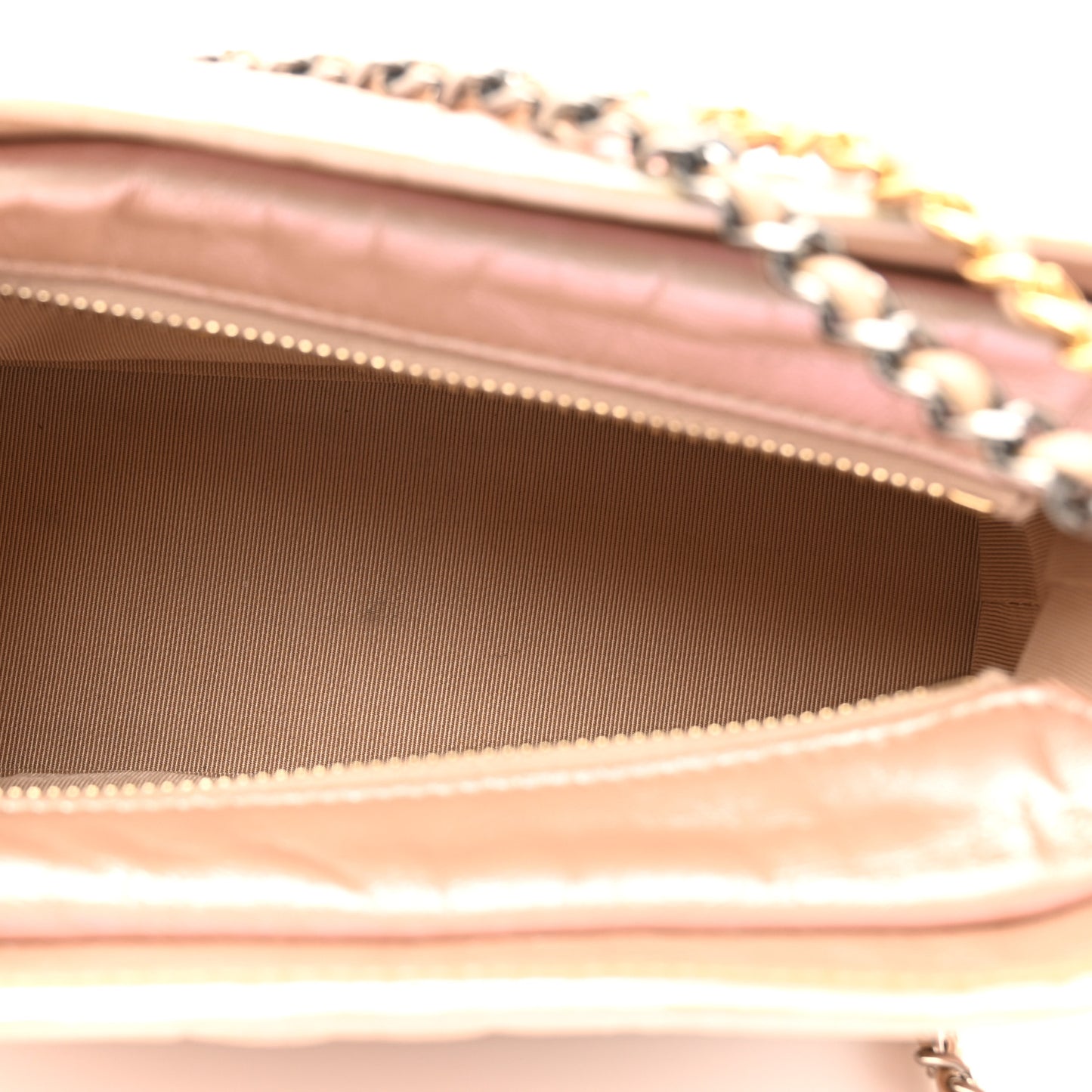 Iridescent Aged Calfskin Quilted Small Gabrielle Hobo Light Pink