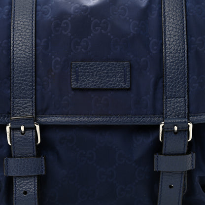 Gucci Nylon Monogram Double Buckle Flap Messenger Bag Tide 8 of 10