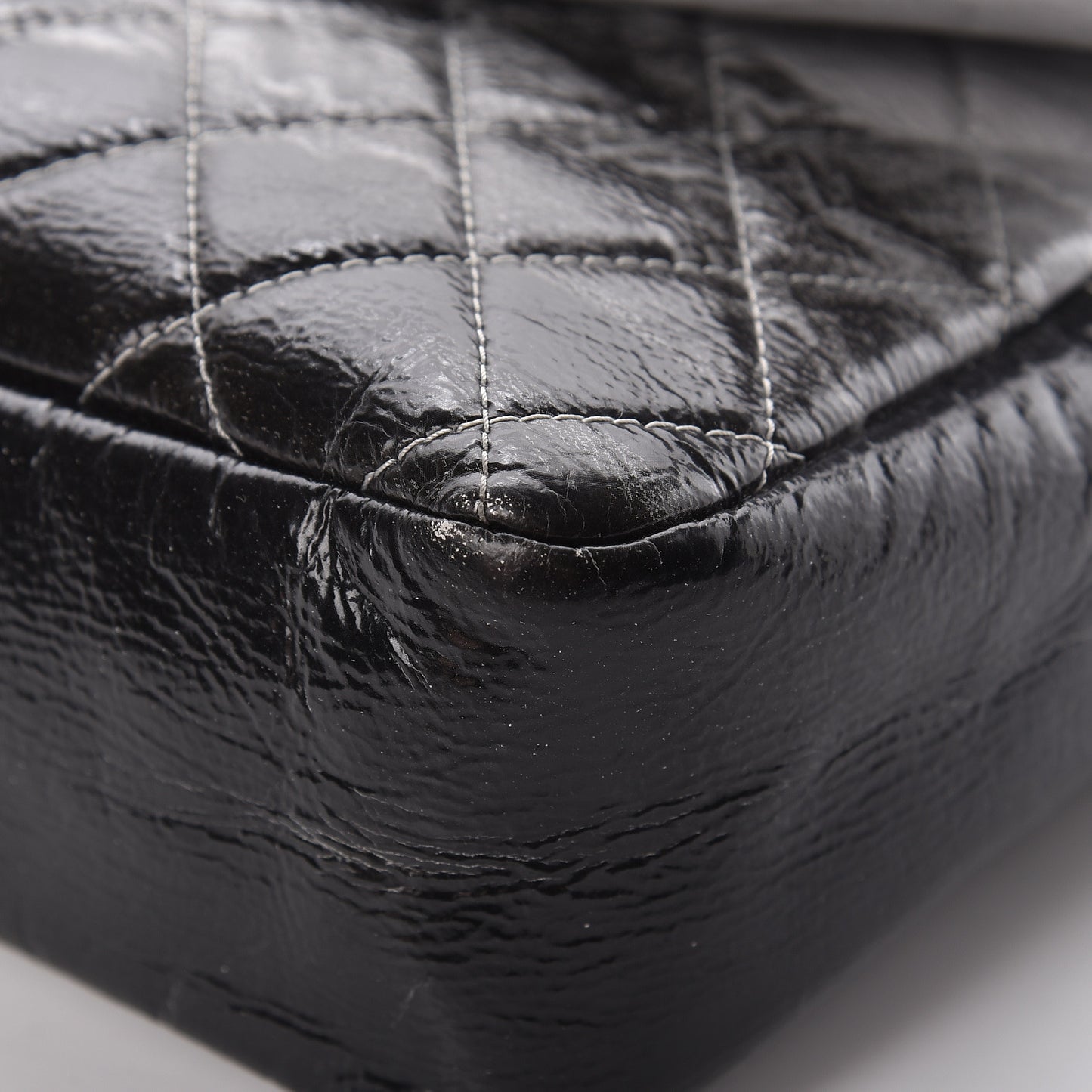 Vinyl Quilted Jumbo Melrose Degrade Flap Black