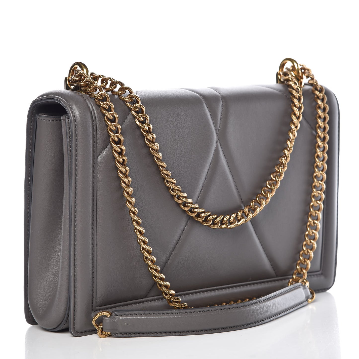 Calfskin Medium Devotion Crossbody Bag Grey