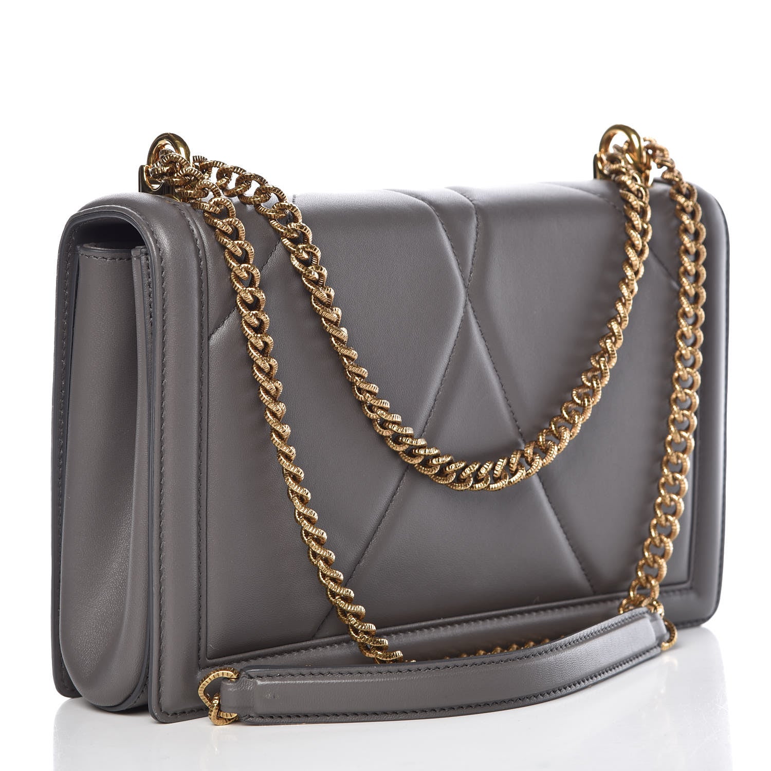 Dolce & Gabbana Calfskin Medium Devotion Crossbody Bag Grey 3 of 9