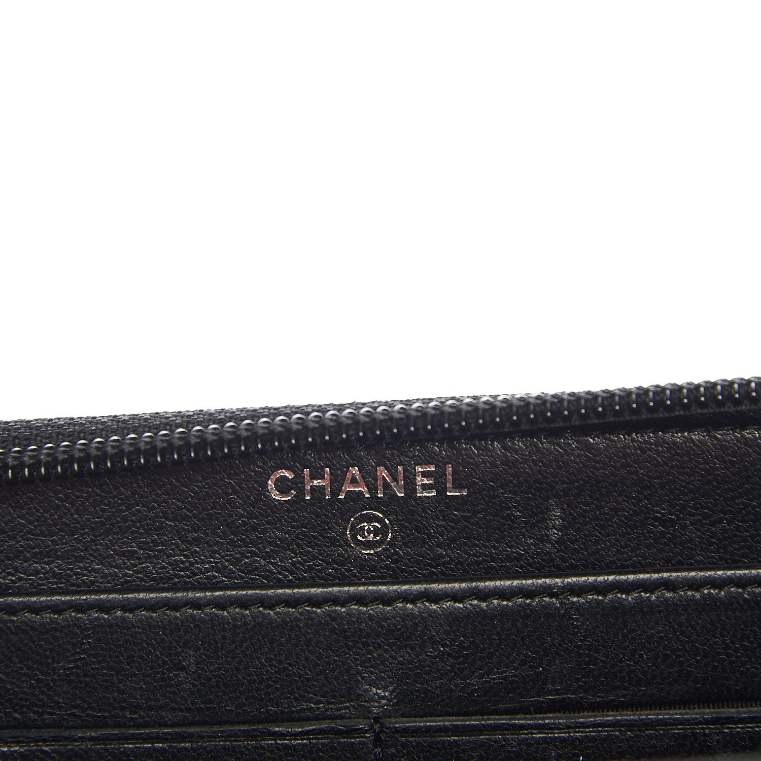 Chanel Lambskin Quilted Boy Zip Around Wallet Black 6 of 9