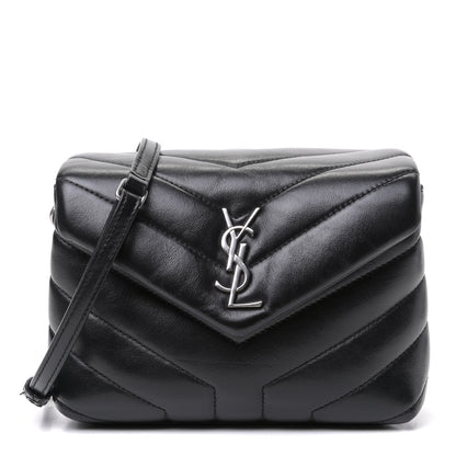 Saint Laurent Calfskin Y Quilted Monogram Toy Loulou Crossbody Bag Black 1 of 5