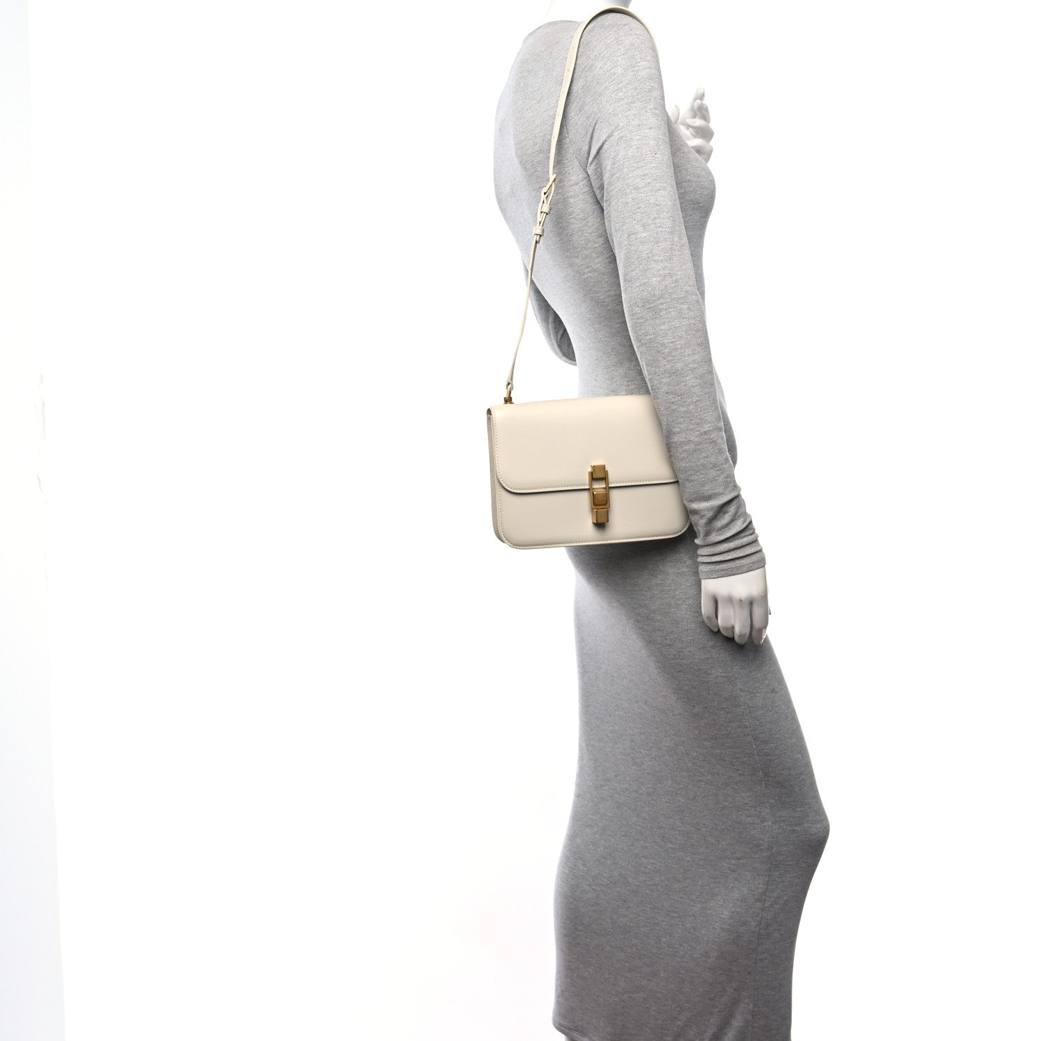 Saint Laurent Smooth Calfskin Carre Satchel Crema Soft 2 of 12