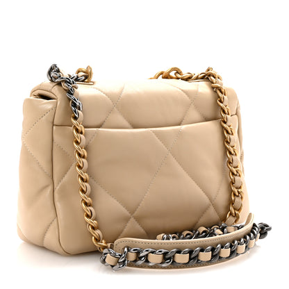 Chanel Lambskin Quilted Medium Chanel 19 Flap Beige 3 of 10
