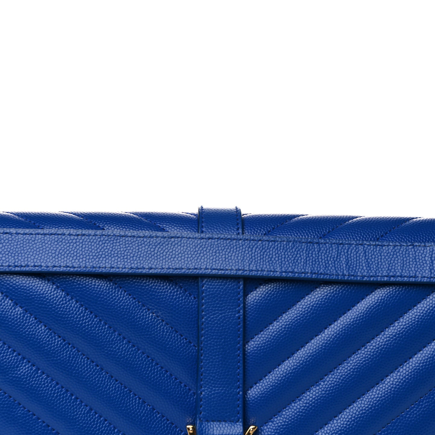 Grain De Poudre Matelasse Chevron Large Monogram Satchel Blue Majorelle