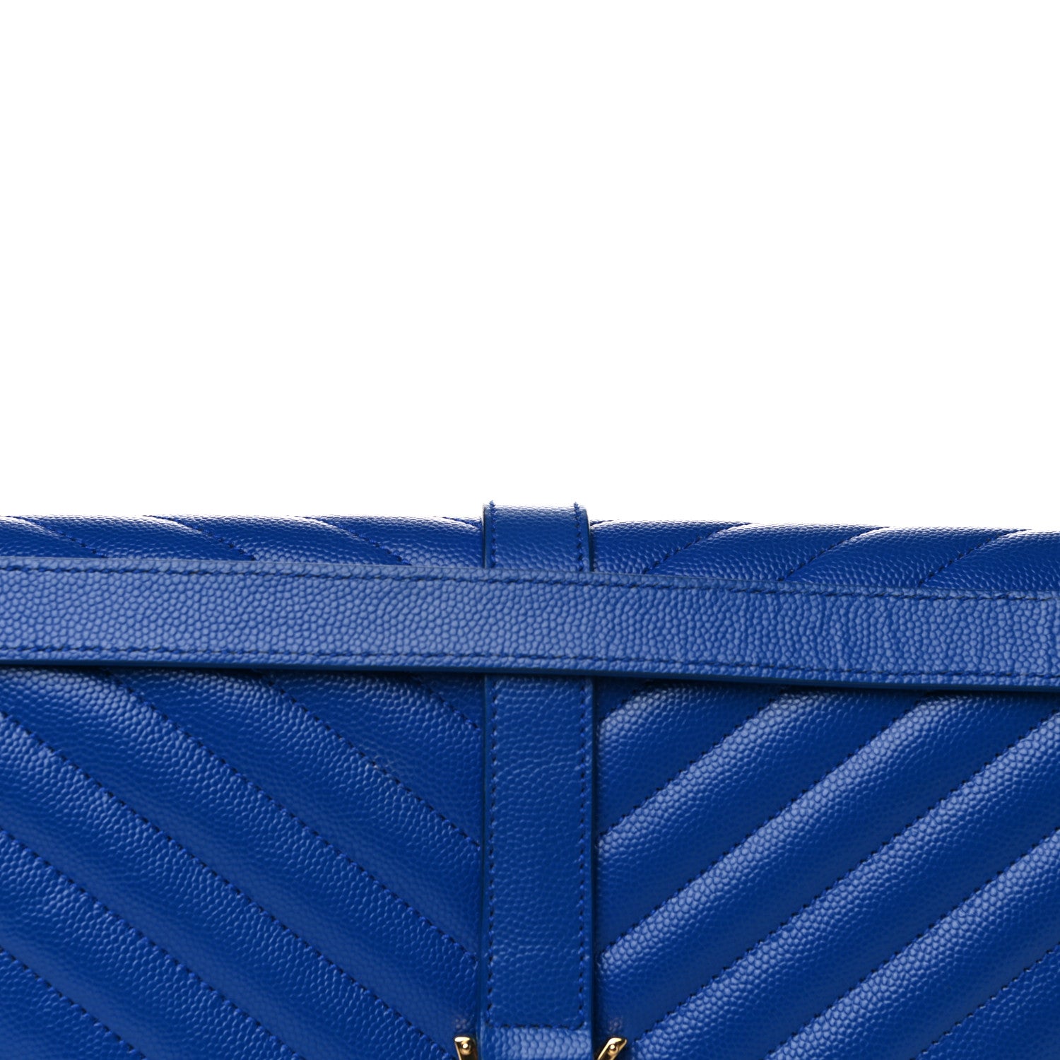 Saint Laurent Grain De Poudre Matelasse Chevron Large Monogram Satchel Blue Majorelle 9 of 16