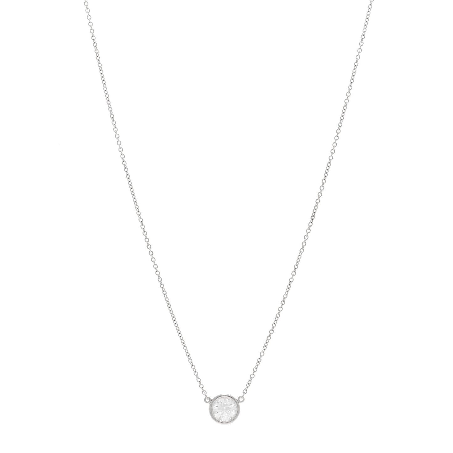 Platinum Diamond .71ct Elsa Peretti Diamonds by the Yard Pendant Necklace