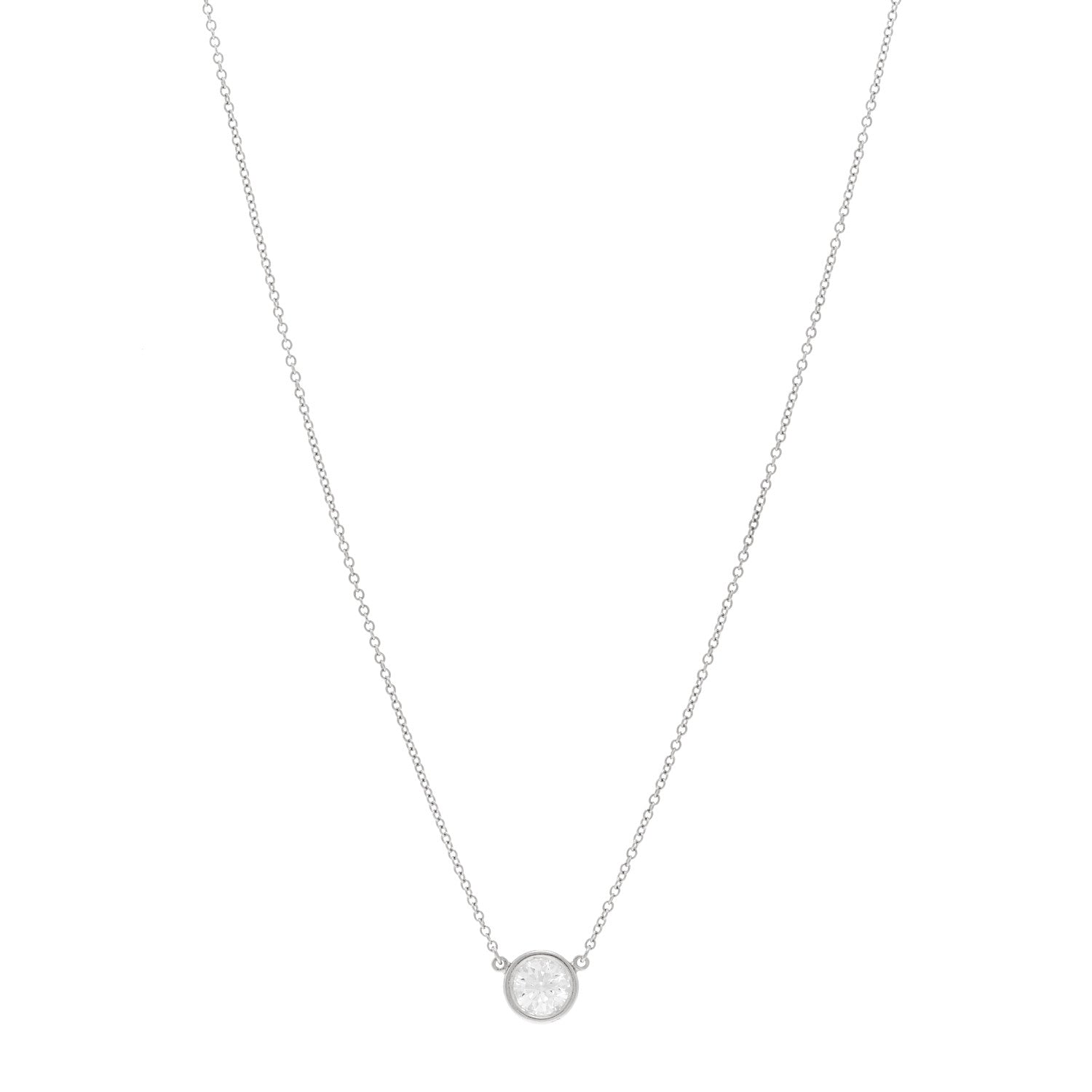 Tiffany Platinum Diamond .71ct Elsa Peretti Diamonds by the Yard Pendant Necklace 1 of 4