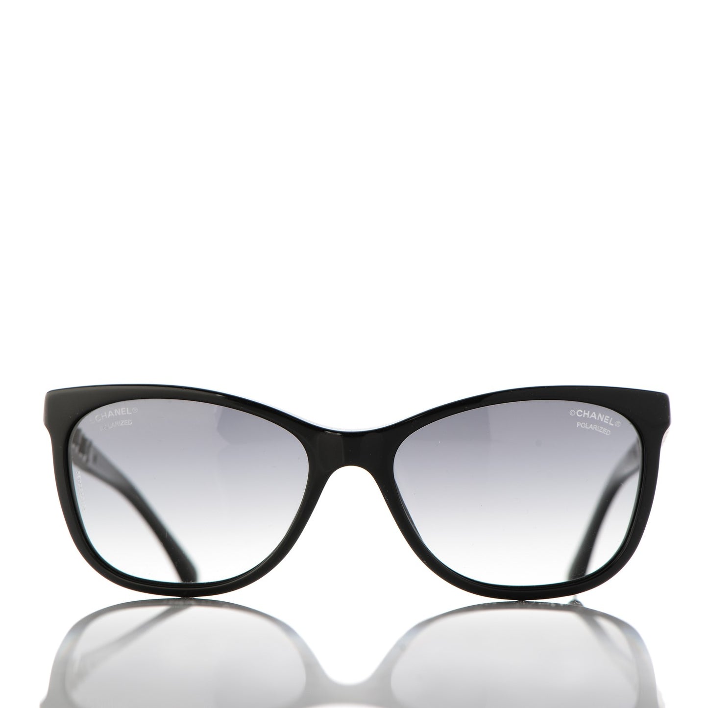 Cat Eye Chain Polarized Sunglasses 5260-Q Black