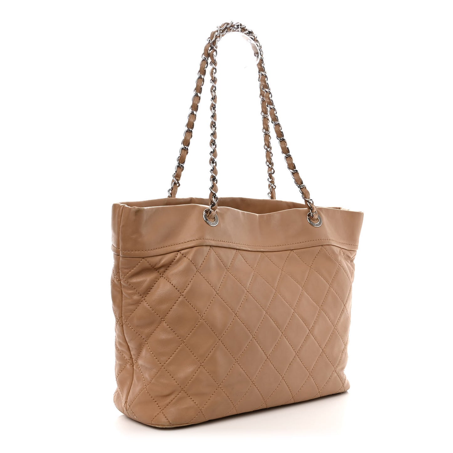 Calfskin Large Front Flap Tote Beige