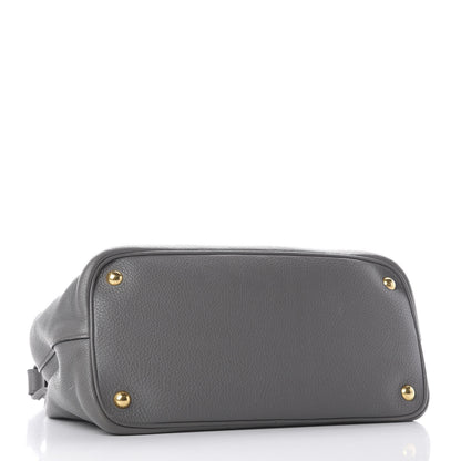 Prada Vitello Daino Flap Shoulder Bag Marmo 3 of 8